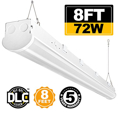 8FT 72W LED Shop Light BBOUNDER 5000K 8400 Lumen Surface-Mounted LED Strip Light Fixture Daylight White for Garage Warehouse Basement Workshop Storage Room Equipment Office Hospital.