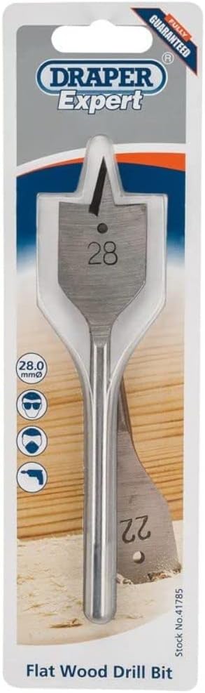 Draper Expert Flat Wood Drill Bit 28.0mm Ø Model 41785 Blue