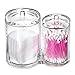 VAMIX Clear Acrylic Cotton Ball Holder Qtips Holder Makeup Brush Pads Swab Organizer Storage Box Premium Quality Round Q-tip Container Cosmetic Case
