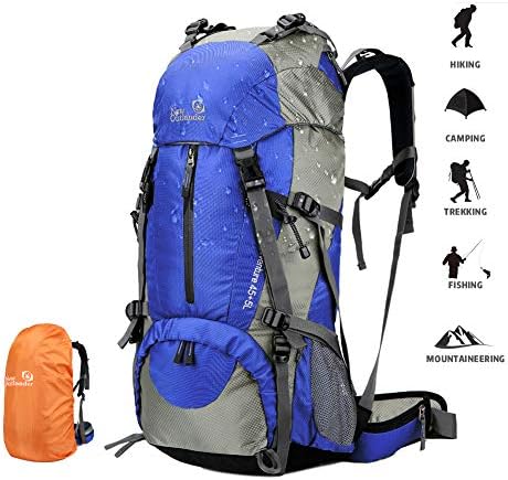 novosun Hiking Backpack 50L Waterproof,Lightweight Camping Backpack for Men Women Youth Backpacking Backpack with Rain Cover External Frame Travel Backpack for Hiking Camping Climbing Outdoor Travel