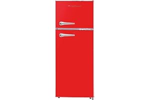 Frigidaire EFR786 Retro Apartment Size Refrigerator with Top Freezer - 2 Door Fridge with 7.5 Cu Ft of Storage Capacity, Adjustable Spill-Proof Shelves, Door & Crisper Bins, Red