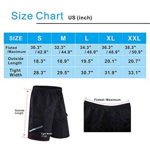 image for Bpbtti Mens Baggy MTB Mountain Bike Shorts with Removable Biking Bicyc