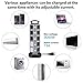 SUPERDANNY Surge Protector Power Strip Tower 3000W 13A 18 Outlet & 4.2A 4 USB Ports 6.5ft Extension Cord Desktop Charging Station 900 Joules, 3-Prong, Grounded, Multiple Protections for Home, Office