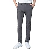 Plaid&Plain Men’s Skinny Khaki Pants Skinny Fit Chinos