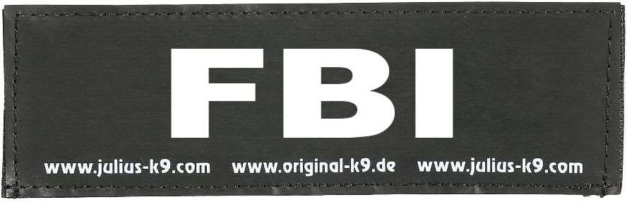 Julius-K9, 162LR-G-32168, ORIGINAL Interchangeable Patches for powerharness, Size: Large, Reflective, Phosphorescent, 1 pair, FBI