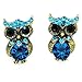 YAZILIND Jewelry Cute Personality Owl Blue Stud Earrings for Women