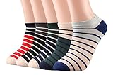 CozyWow Women's Low Cut Fashion Striped Casual Socks (5-Pack) 5Colors