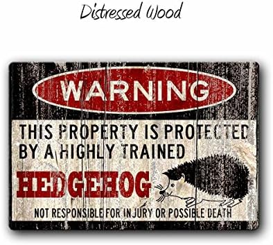Hedgehog Warning Sign, Funny small Pet sign, Hedgehog accessories
