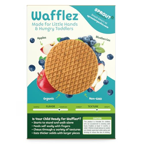 SPROUT ORGANIC WAFFLEZ, BLUEBERRY APPLE, 0.63 OZ, 5 CT