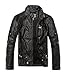 WULFUL Men's Vintage Stand Collar Leather Jacket Motorcycle PU Faux Leather Outwear