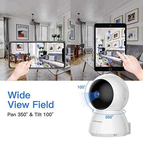 wandwoo IP Camera, 1080P Security Camera Wireless (2.4GHz WiFi),Night Vision,Two-Way Audio,PTZ Control,Home Security Camera for Baby/Pet/Nanny/Elder Monitor