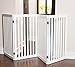 INTERNET'S BEST Dog Gate Indoor Freestanding Pet Barrier, Folding Wood Dog Fence, Extra Wide Doorway Puppy Gate, Indoor Animal Privacy Panel, Wooden Cat Fence - 4 Panel - 36