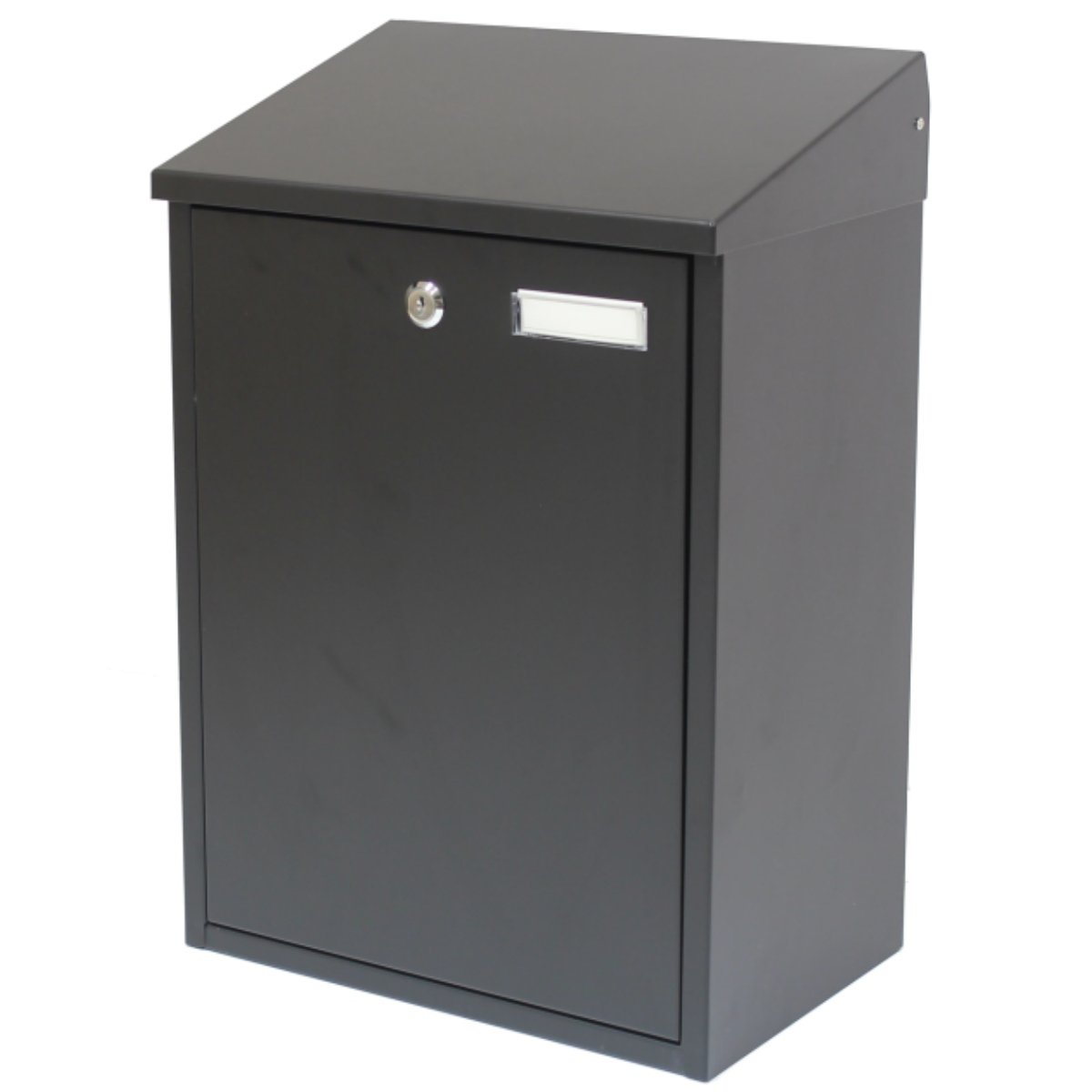 Hardcastle Black Large Outdoor Steel Lockable/Locking Mailbox/Postbox
