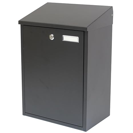 Hardcastle Großer Außen-Briefkasten zur Wandbefestigung - Schwarz