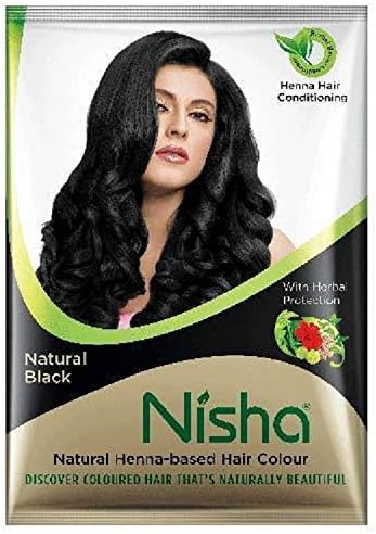 Nisha 10x 10gm Pouch hair henna (NATURAL Black)