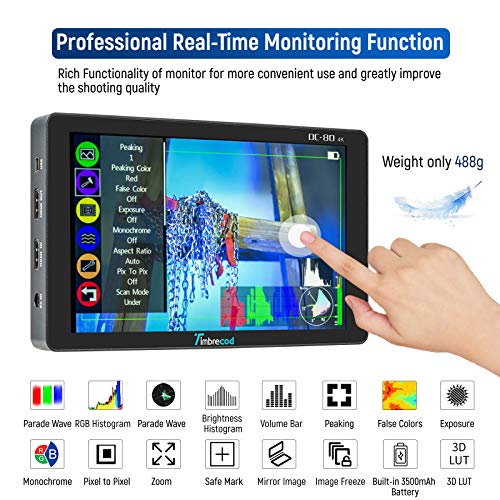 7“ Touch Screen Camera Video Monitor, 3D Lut Builtin 3500mAh
