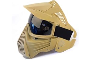 INDEPENDENTTHOSE Tactical Mask Airsoft Masks, for Airsoft BB Hunting, CS Game Full Face Tactical Gear, Impact Resistant with Goggles, Motocross Skiing Outdoor Activities