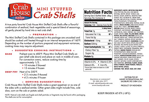 Handy Seafood 1.5 Oz Mini Stuffed Crab Shells (3 pack - 18 stuffed shells total) - Thumbnail 2