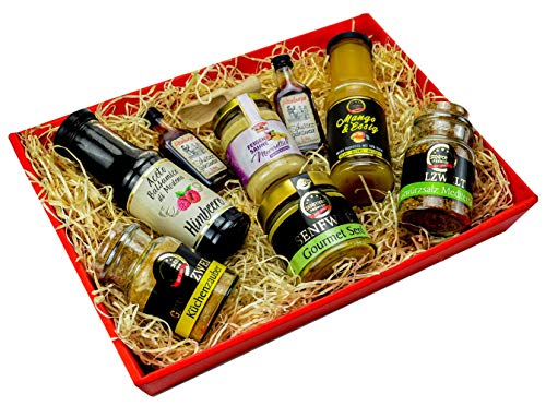 Präsentkorb für Feinschmecker gefüllt I Geschenkkorb für Männer und Frauen I Feinkost-Presentkorb glutenfrei und mediterran – Bild 5