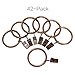 Alytimes 42-Pack Copper Metal Curtain Rings with Clips (1.5