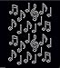 Clear 24 Music Notes Iron on Rhinestone Transfer Crystal hotfix t-Shirt Transfer