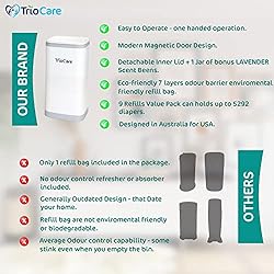 TrioCare Odour Locking Blocking Control Diaper Pail