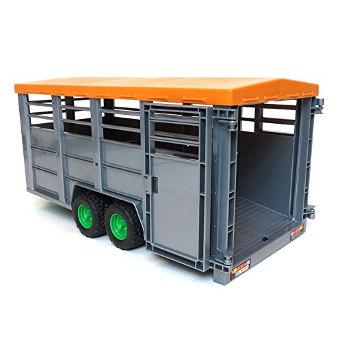 Bruder Livestock Trailer Vehicle with 1 Cow, Brown/Black, One Size