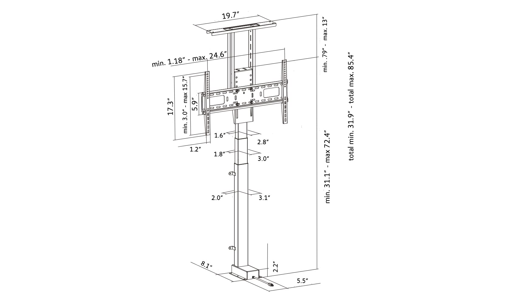 ynVISION.DESIGN Motorized TV Lift Mount for 37
