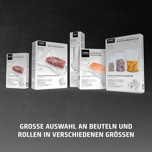 CASO VC10 vacuum sealer - test winner at Stiftung Warentest, vacuum sealer, food remains vacuumed up to 8x longer fresh, 30cm long & stable weld, including 10 professional foil bags