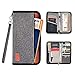 Family Passport Holder RFID-Blocking Travel Wallet Ticket Holder Document Organizer with Zipper for Women & Men, Fits 5 Passports (Large, Grey)