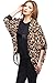 BAISHENGGT Women's Leopard Print Sheer Chiffon Cardigan Blouse Small Leopard