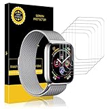 LK [6 Pack] Screen Protector for Apple Watch (42mm Series 3 2 1 44mm Series 5 4 Compatible) Max Coverage [Anti-Bubble] HD Clear Film