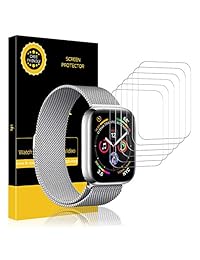 LK [paquete de 6] Protector de Pantalla para Apple Watch (42 mm Series 3 2 1 44 mm Serie 4 Compatible), Liquid Skin [máxima cobertura] [Anti-burbujas] HD, transparente