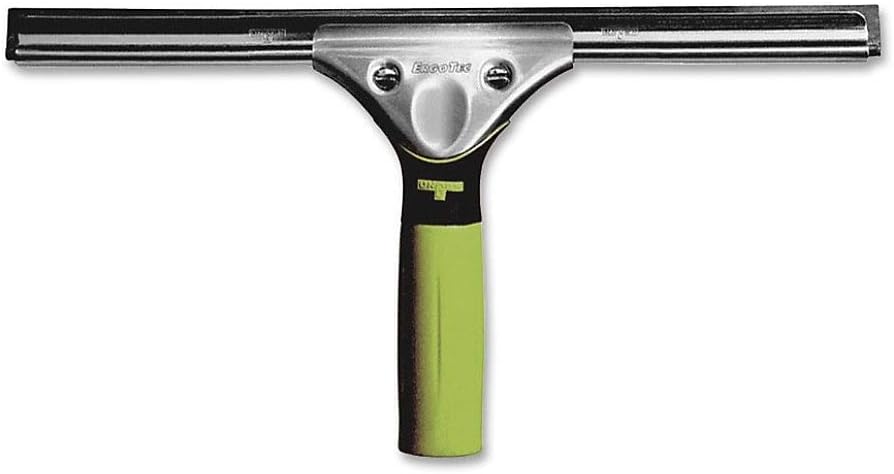UNGERErgoTec Window Squeegee 35cm - Rubber Squeegee Blade, Stainless Steel Channel & Rubber Grip Handle - Unger Window Cleaning Equipment