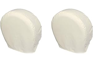Explore Land Tire Covers 2 Pack - Tough Tire Wheel Protector for Truck, SUV, Trailer, Camper, RV - Universal Fits Tire Diameters 26-28.75 inches, White