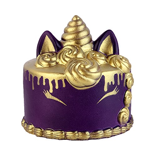 Anboor 4.3 Inches Squishies Unicorn Cake Mousse Kawaii Slow Rising Scented Squishies Kids Toy for Gift Collection Purple