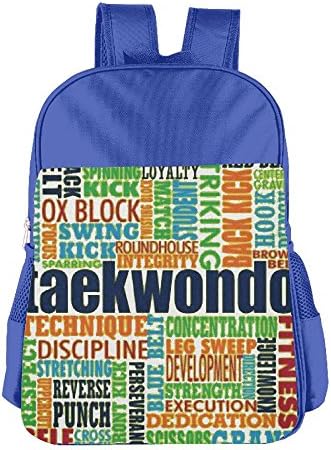 Taekwondo School Backpack Children Shoulder Daypack Kid Lunch Tote Bags RoyalBlue