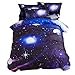 YOU SA 3D Blue Purple Galaxy Printing Bedding Duvet Cover Set Starry Bedding Full (06)