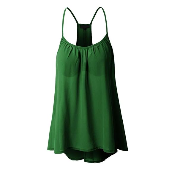 Damen Sommer Spaghettiträger O-Ausschnitt Oberteile DOLDOA Elegante Weste Cami