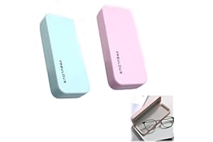 2PCS Eyeglass Cases, Hard Shell Glasses Case, Large Square Retro Glasses Case for Men, Women, Girl, Boy, Sunglass, Eyeglasses