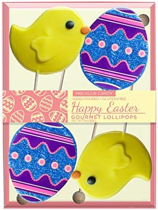 Hand-poured Gourmet Easter Egg & Chick Candy Lollipop, Gift Set by Melville Candy