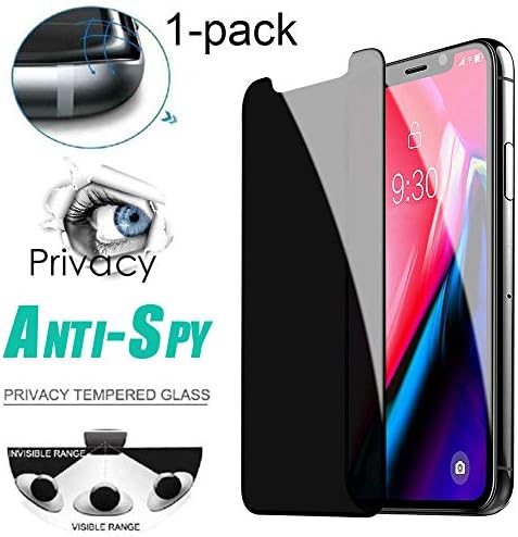 LEKUKY Tempered Glass Screen Protector, 1Pcs Privacy Anti-Spy HD Film Tempered Glass Screen Protector Protection Film For iPhone XS/iPhone XS MAX/iPhone XR (1Pcs-iPhone XS)