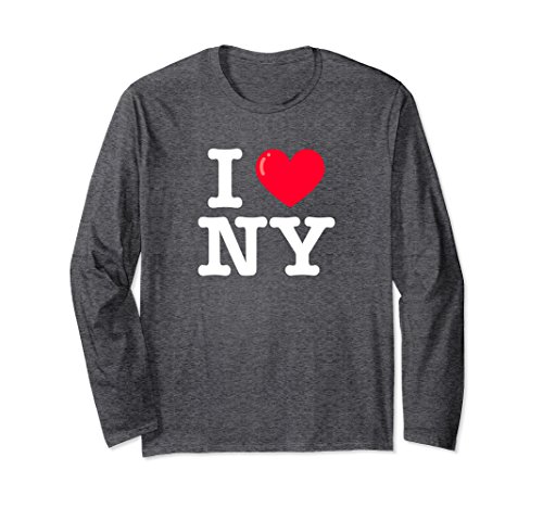Unisex I Heart NY Classic Typewriter Font Long Sleeve T-Shirt XL: Dark Heather