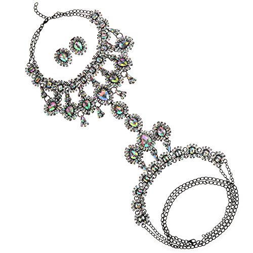 Crystal Rhinestone Body Chain with Earrings Set Women Novelty Necklace 1 PC with Holylove Gift Box - BN201713Crystal - Thumbnail 3