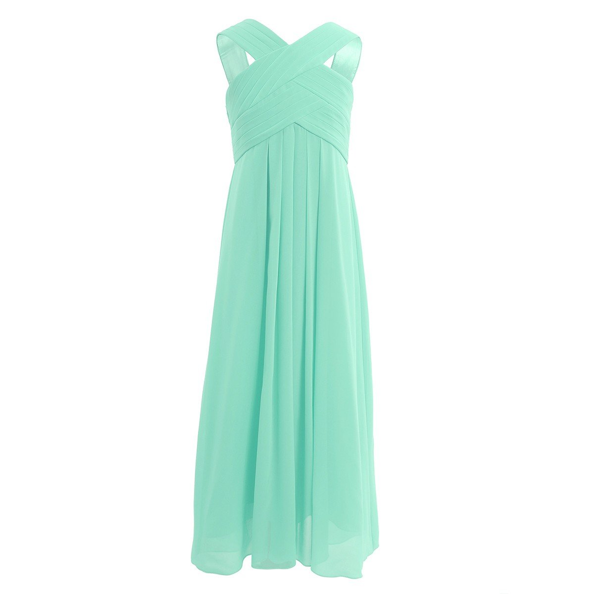 Girl's Chiffon Flower Girl Dress - Sleeveless Pageant Party Wedding Long Gown (Sizes 4-14) - View #9
