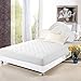 Quilted Fitted Twin Mattress Pad Cover, Waterproof Mattress Protector, Deep Pocket Elastic Fits Up to 18'', Breathable Soft Alternative Filling Mattress Pad