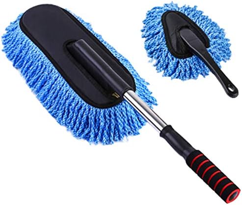 HOTEU Car Wash Brush Duster Remover Detachable Telescopic Handle Car Wax Drag Microfiber Brush forCleaning