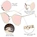 SOJOS Fashion Cateye Sunglasses for Women Oversized Flat Mirrored Lens SJ1055 with Thin Gold Frame/Pink Mirrored Lens