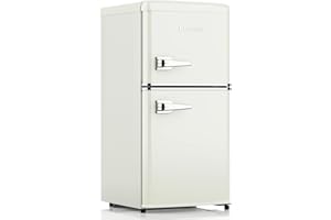 Bodare Retro Mini Fridge with Freezer: 3.2 Cu.Ft Mini Refrigerator with 2 Doors - Small Refrigerator Energy-Saving Compact Refrigerator - Small Fridge for Bedroom Dorm Office