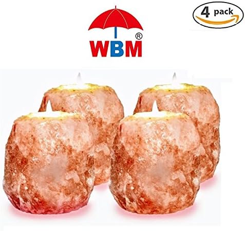 Unique Salt Candleholder WBM Himalayan Candle Holder 4-piece Set